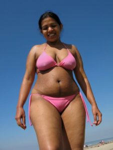 Nude Indian Bhabhi in Pink Bikini